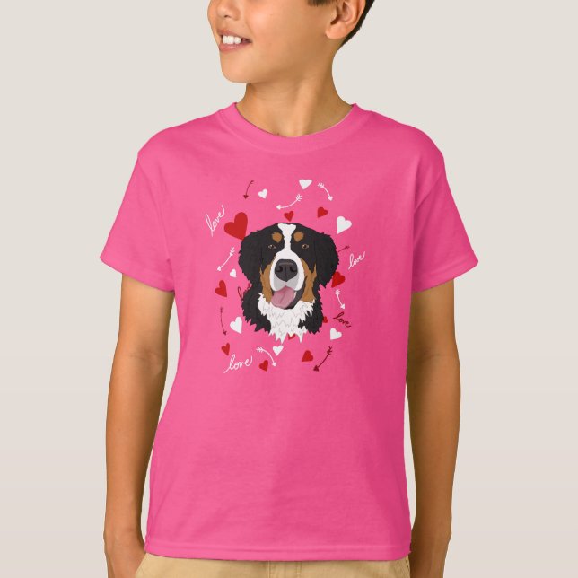 Bernese Mountain Dog Valentines Day  T-Shirt (Front)