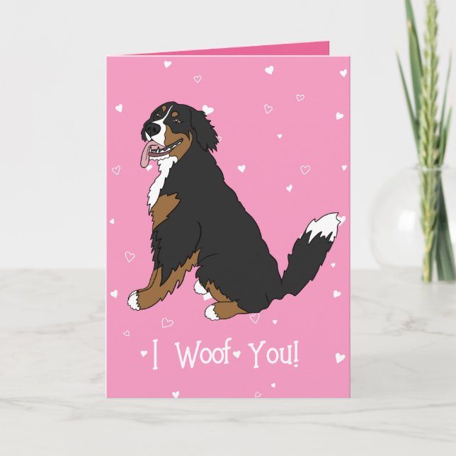 Bernese Mountain Dog Valentines Day Thank You Card (Front)