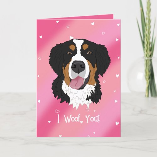 Bernese Mountain Dog Valentines Day Thank You Card