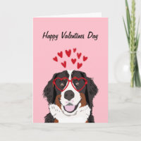 Bernese Mountain Dog Valentines Dog Love Holiday Card