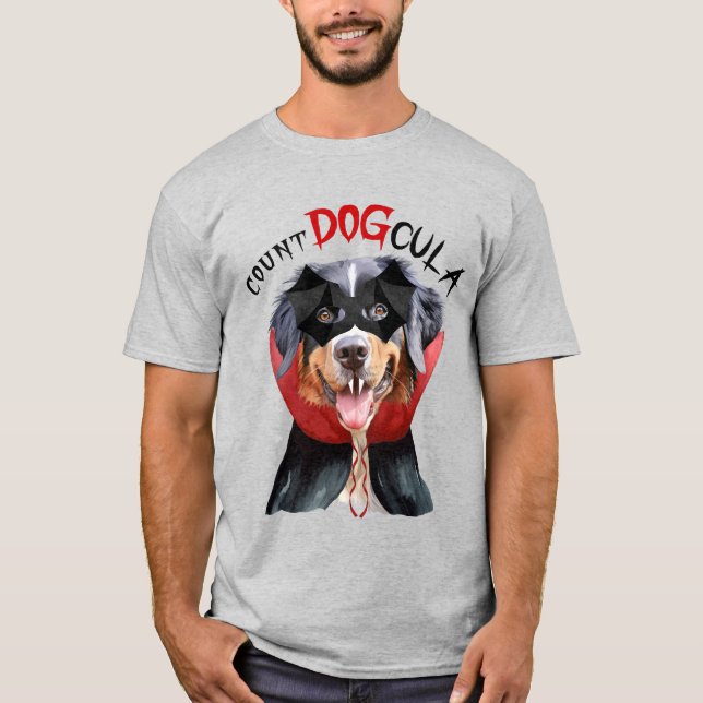 Bernese Mountain Dog Vampire Dog Funny Halloween T-Shirt (Front)