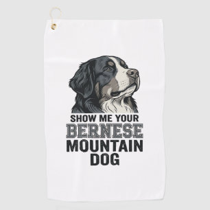 Bernese Mountain Dog Vintage Engraving Shirt Desig Golf Towel