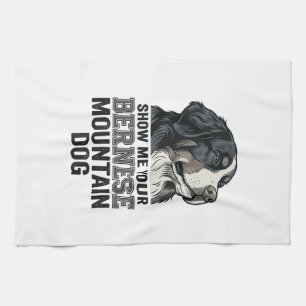 Bernese Mountain Dog Vintage Engraving Shirt Desig Kitchen Towel