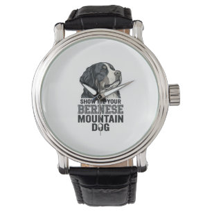 Bernese Mountain Dog Vintage Engraving Shirt Desig Watch