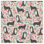 Bernese Mountain Dog vintage florals cream Fabric