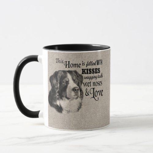 Bernese Mountain dog vintage portrait cute quote Mug