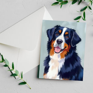Bernese Mountain Dog Watercolor Pet Card