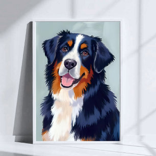 Bernese Mountain Dog   Watercolor Pet Poster