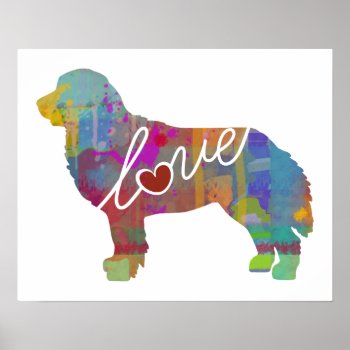 Bernese Mountain Dog Watercolor Poster by Silhouette_Shop at Zazzle