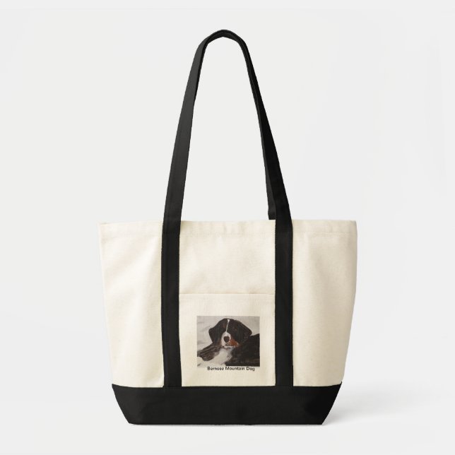 Bernese Mountain Dog Watercolor Tote Bag (Front)