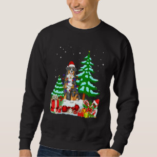 Bernese Mountain Dog Wearing Christmas Hat Tree Li Sweatshirt