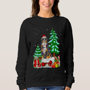 Bernese Mountain Dog Wearing Christmas Hat Tree Li Sweatshirt