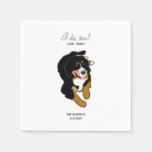 Bernese Mountain Dog Wedding Cocktail Napkins