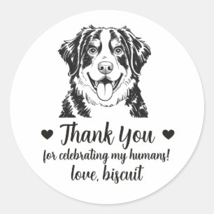 Bernese Mountain Dog Wedding Favor Stickers