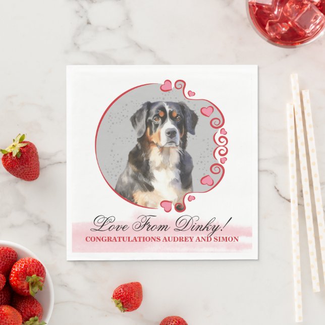 Bernese Mountain Dog Wedding Napkins (Insitu)