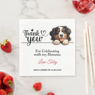 Bernese Mountain Dog Wedding Napkins with Photo