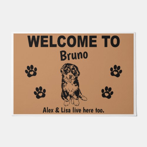 Bernese Mountain Dog Welcome Home Personalized     Doormat