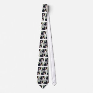 Bernese Mountain Dog with Big Tongue Men's Necktie