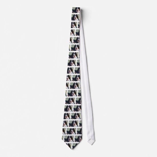 Bernese Mountain Dog with Big Tongue Men's Necktie (Front)