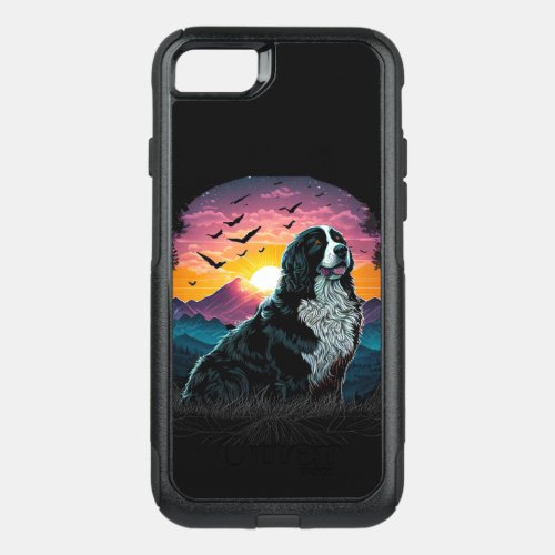 Bernese Mountain Dog with Mountain Sunrise view OtterBox Commuter iPhone SE87 Case