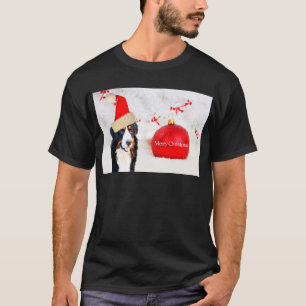 Bernese Mountain Dog with red Christmas Ornament T-Shirt