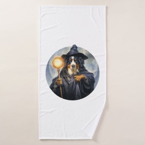 Bernese Mountain Dog Wizard Bath Towel