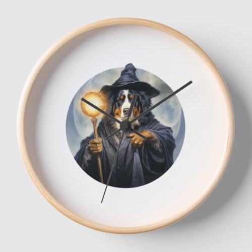 Bernese Mountain Dog Wizard Clock