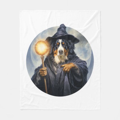 Bernese Mountain Dog Wizard Fleece Blanket
