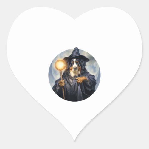 Bernese Mountain Dog Wizard Heart Sticker