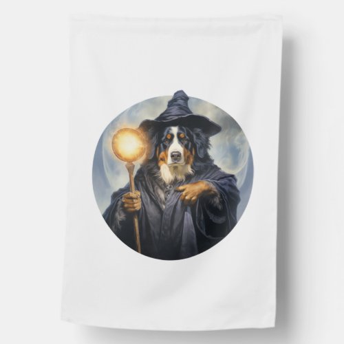 Bernese Mountain Dog Wizard House Flag