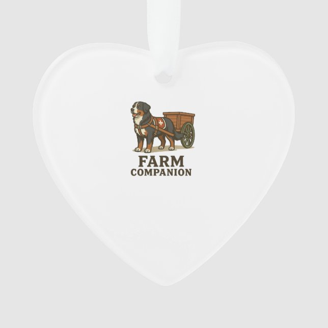 Bernese Mountain Dog Working Farm Companion Ornament (Front)