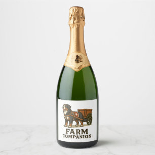 Bernese Mountain Dog Working Farm Companion Sparkling Wine Label