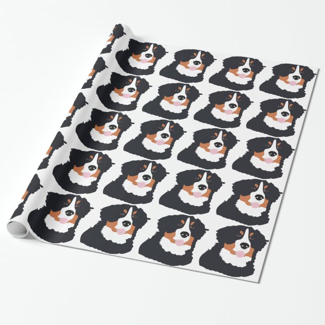 Bernese Mountain Dog Wrapping Paper (Unrolled)