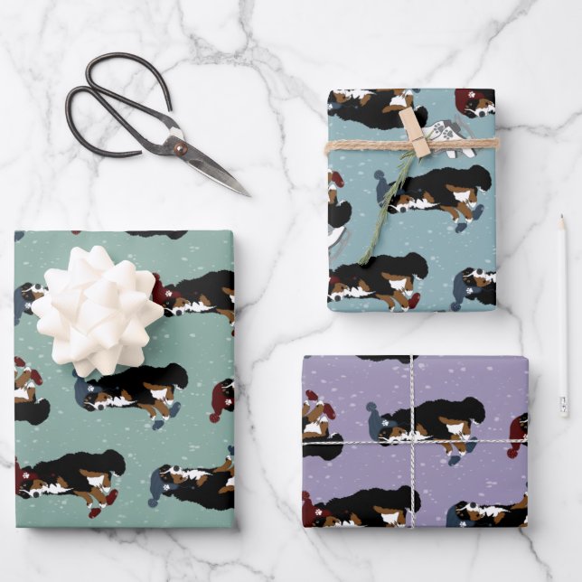 Bernese Mountain Dog Wrapping Paper Sheets (Front)