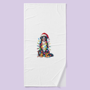 Bernese Mountain Dog x Christmas Lights  Bath Towel