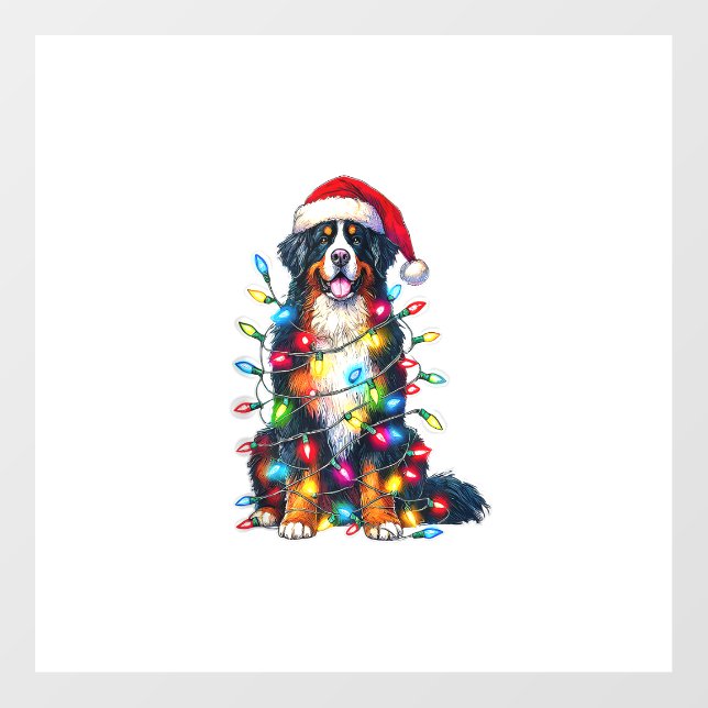 Bernese Mountain Dog x Christmas Lights  Floor Decals (Front)