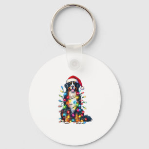 Bernese Mountain Dog x Christmas Lights Keychain