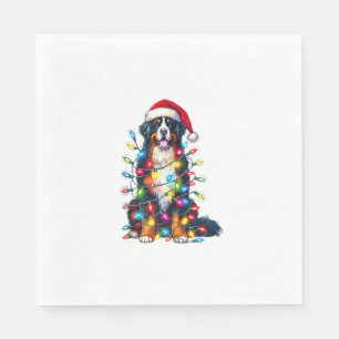 Bernese Mountain Dog x Christmas Lights  Napkins