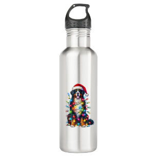 Bernese Mountain Dog x Christmas Lights Stainless Steel Water Bottle