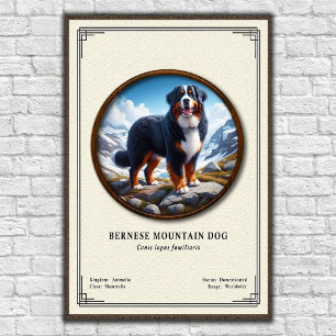 Bernese Mountain Dog Zoology Series Poster