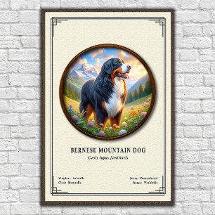 Bernese Mountain Dog Zoology Series Poster