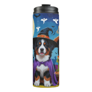 Bernese Mountain Dogs Pumpkin Halloween Funny Thermal Tumbler