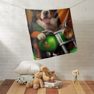 Bernese Mountain Driving Bike St. Patrick's Day Baby Blanket