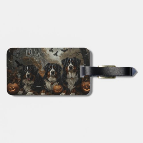 Bernese Mountain Halloween Night Doggy Delight Luggage Tag