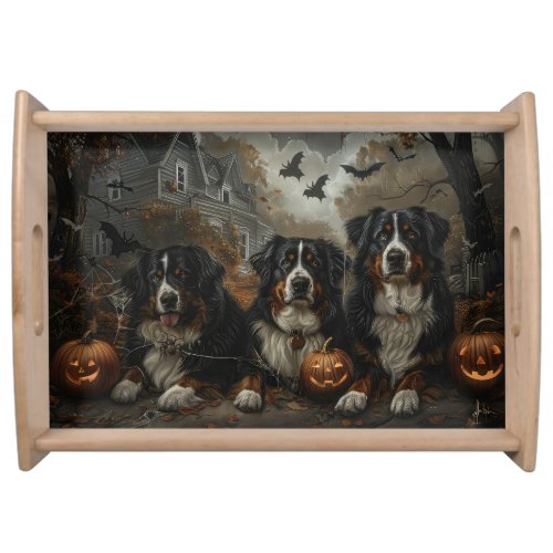 Bernese Mountain Halloween Night Doggy Delight Serving Tray