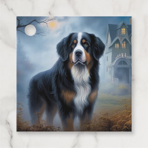 Bernese Mountain Halloween Scary Favor Tags
