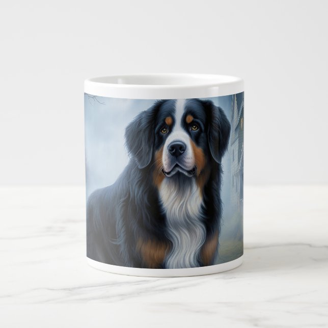 Bernese Mountain Halloween Scary Giant Coffee Mug (Front)