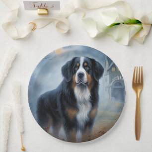 Bernese Mountain Halloween Scary Paper Plates