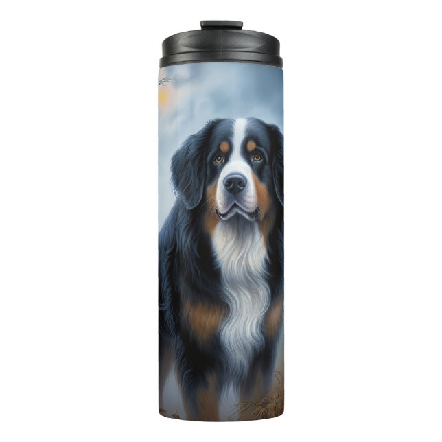 Bernese Mountain Halloween Scary Thermal Tumbler (Front)