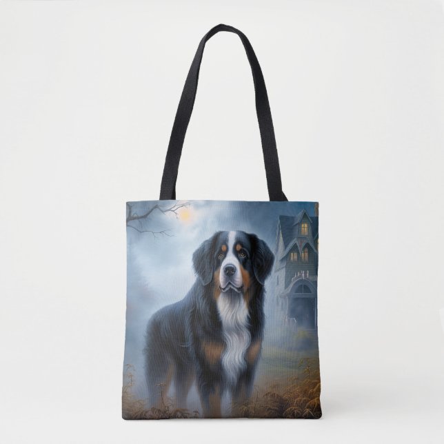 Bernese Mountain Halloween Scary Tote Bag (Front)